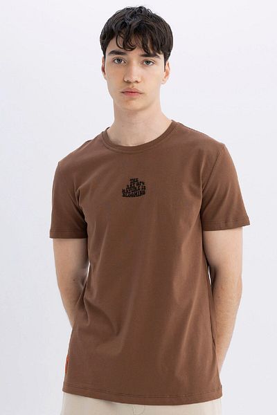 DeFacto T-shirt Crew Neck Printed Slim Fit T-shirt - C3948ax24smbn526