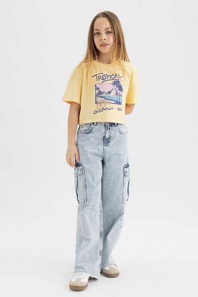 DeFacto Girl - Crew Neck Printed Short Sleeve T-Shirt B5171a824hs