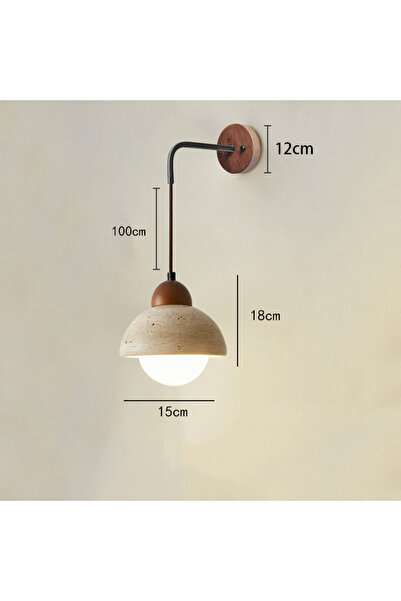 Choice Warm White (2700-3500K) Blue Huangdong stone wabi-Sabi wind bedroom bed wall lamp cream wind living