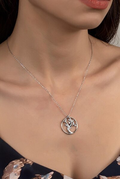 Swarovski Union Zirconia Kadın Hayat Ağacı Gümüş Kolye