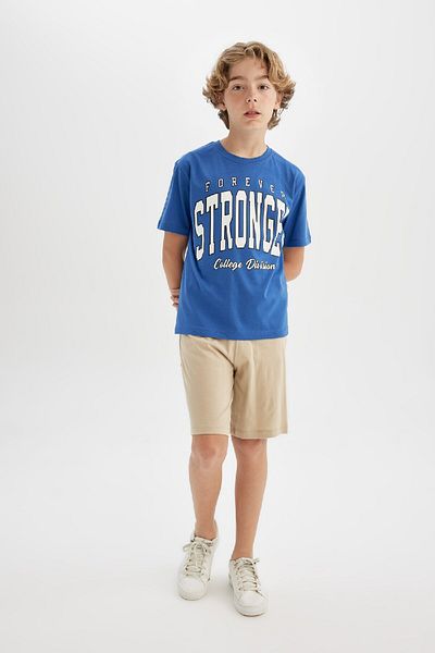 DeFacto Boy's 2-Piece Set Printed Short Sleeve T-Shirt Shorts C2182A824Hs