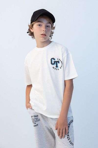 DeFacto Boys Oversize Wide Fit Crew Neck Printed Short Sleeve T-Shirt C3902A824Hs
