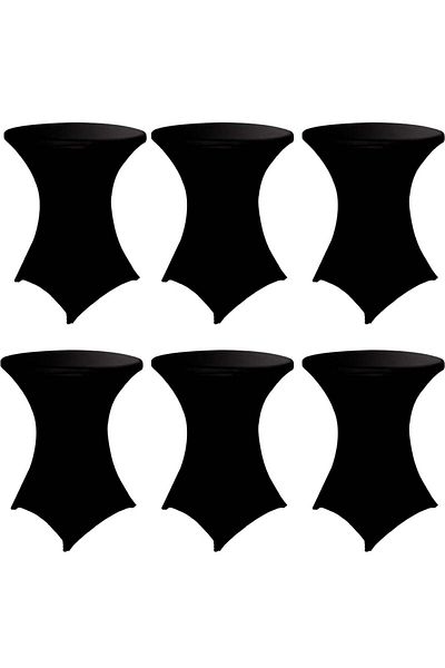 Quasar & Co. Set 6 Huse Masa Evenimente,elastice,pentru Masa Cocktail,d75-85cm,h110-120cm,negru