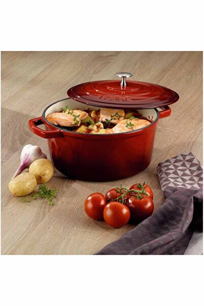 KELA Keck Lang Cast iron baking tray with lid CALIDO 26 cm red