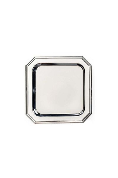 Paşabahçe 22 cm Mirror Metal Square Presentation Tray Single