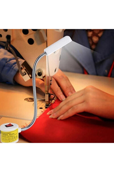 Dikiş Makinesi Lambası Mıknatıslı Spiral 10 Led'li Beyaz Mekanik Plastik gövde korumalı