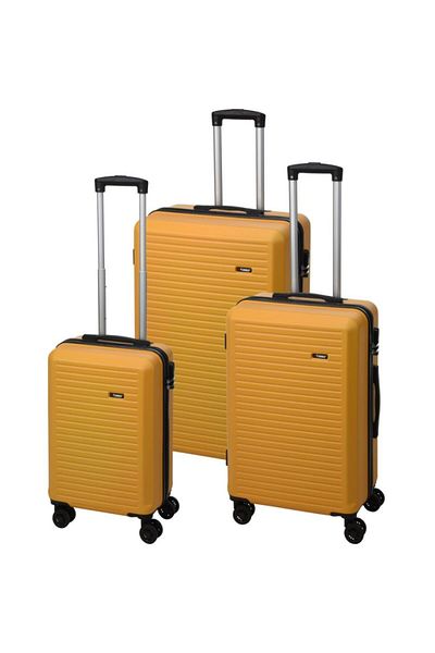 Excellent Houseware Travel suitcase on wheels set of 3 pieces 50/60/70cm yellow