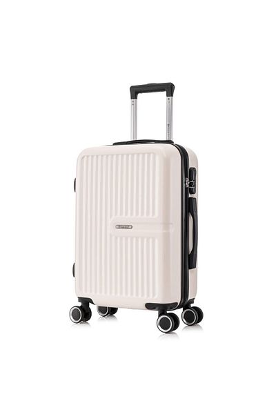 Quasar & Co. Troler De Cabina Platinum,55x37x20cm,troller Bagaj De Mana,valiza Cabina,4 Roti Duble,abs,ivoire