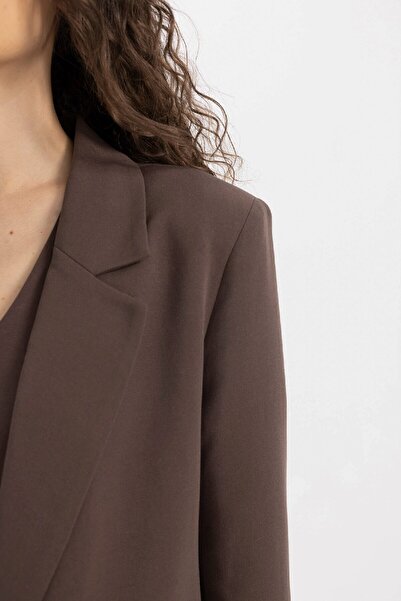 DeFacto Извънгабаритно широко кройно сако от смесен лен Z2536Az24Sm