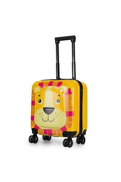 Quasar & Co. Airplane Cabin Trolley, Lion Model Trolley, Telescopic Handle, Lock, 44x34x23cm, ABS, Yellow