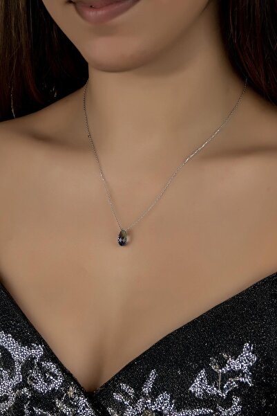 Swarovski Union Crystal Kadın Blue Drop Gümüş Kolye