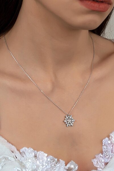 Swarovski Union Zirconia Kadın Kar Tanesi Gümüş Kolye