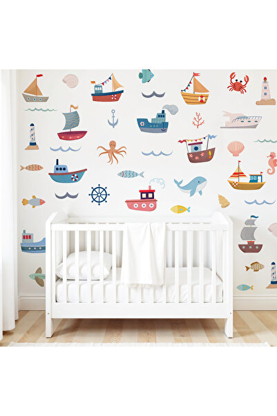 Happy Kid Rooms Suluboya Deniz Taşıtları Gemiler ve Deniz Altı Canlıları Çocu...