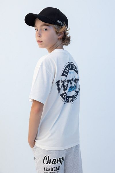 DeFacto Boys Oversize Wide Fit Crew Neck Printed Short Sleeve T-Shirt C3902A824Hs