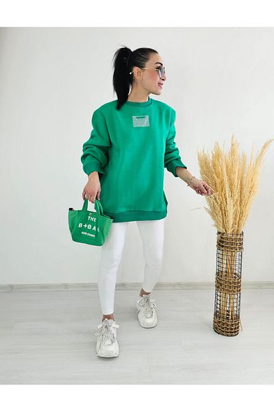 6 butik altı üstü butik Glitter Detail 3 Thread Sweatshirt