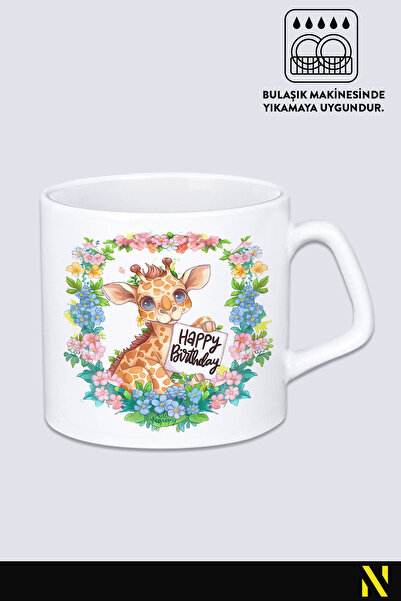 nilizma Happy Birthday Cute Giraffe Mug Cup Mug 225 ml