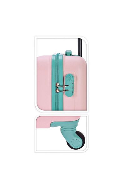 Excellent Houseware Valistă de călătorie pe roți set de 3 EXPLORER roz