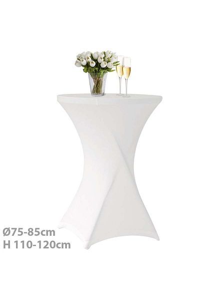 Quasar & Co. Husa masa evenimente, Quasar & Co.®, elastica, pentru masa cocktail, d 75-85 cm, h 110-120 cm, alb