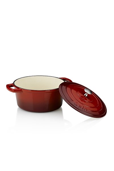 KELA Keck Lang Cast iron baking tray with lid CALIDO 24 cm red