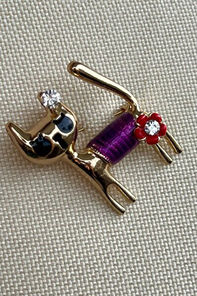 Enfes Takı Özel Tasarım Kedi Broşu