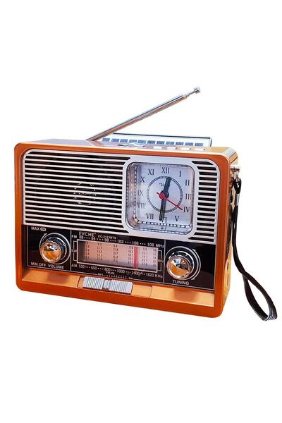 UpWay Güneş Enerjili Fenerli Şarjlı Retro Bluetooth Hoparlör FM AM SW Nostalj...