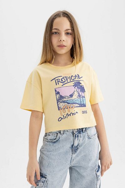 DeFacto Girl - Crew Neck Printed Short Sleeve T-Shirt B5171a824hs