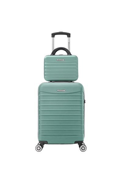 Quasar & Co. Set Troler Cabina Cu Geanta Cosmetice ®,troller,55x36x20cm,roti Detasabile,abs,turcoaz