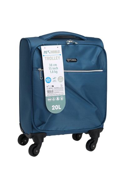 Excellent Houseware Bagaj de mână pe roți pentru avioane 30 l albastru