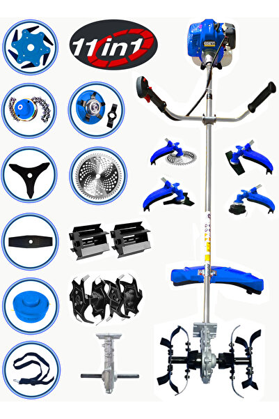 Eisenn Alman 11 In 1 G-tec Pro 20 Hp Yan Tipi Ot Çim Çalı Biçme Tırpanı Toprak Eşeleme Akrobat Çapa Aparatı