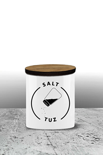 bymat حاوية تخزين الملح - حاوية تخزين سيراميك - وعاء بهار - حاوية تخزين 300 مل