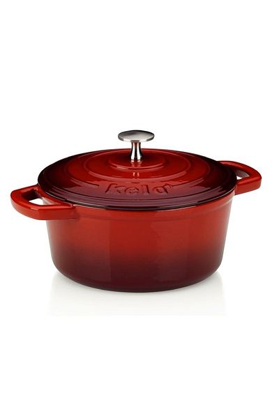KELA Keck Lang Cast iron baking tray with lid CALIDO 21 cm red