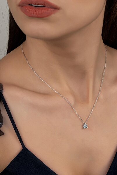 Swarovski Union Zirconia Kadın Taç Pırlanta Montür Gümüş Kolye
