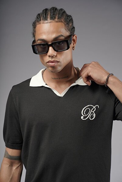 king brich Polo Neck Raglan Sleeve Regular Fit Knitwear T-Shirt