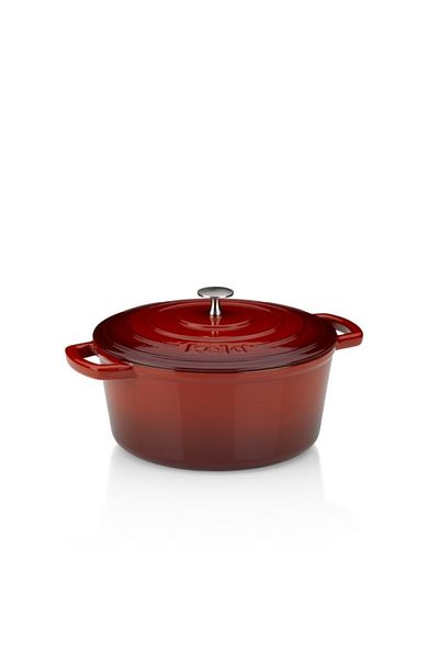 KELA Keck Lang Cast iron baking tray with lid CALIDO 26 cm red