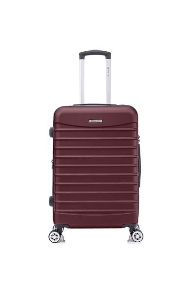 Quasar & Co. Troler Mediu Extensibil,troller Line,66x41x26-31cm,bagaj De Cala,geamantan 4 Roti,cifru,abs,visiniu