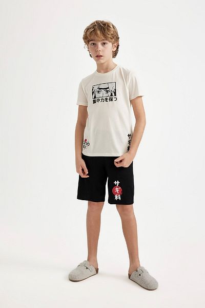 DeFacto Set de pijamale pentru băieți, cu mâneci scurte, pantaloni scurți C2781a824sm