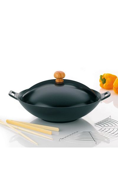 KELA Keck Lang Cast iron wok 36 cm with accessories set 5 pcs