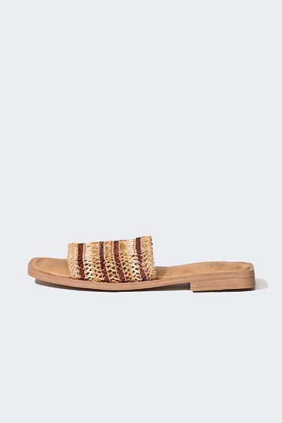 DeFacto Women's Flat Sole Single Strap Straw Look Slippers C3723Ax24Hs