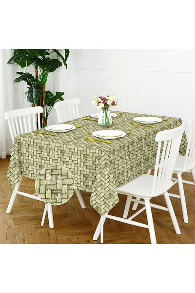 Evim Canvas Wicker Green Liquid Proof Stain Resistant Table Cloth