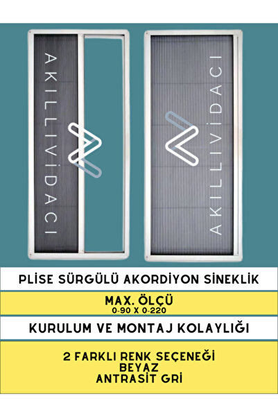 AkıllıVidacı Yapı Sistemleri Plise Pileli Akordiyon Sürgülü Kapı Sinekliği MA...