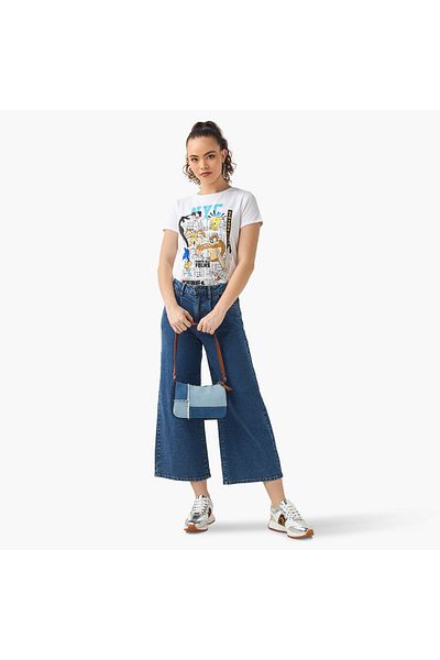 SP Characters Looney Tunes Print T-shirt with Short Sleeves