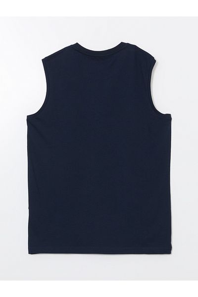 LC Waikiki Bedrucktes ärmelloses Herren-T-Shirt mit Rundhalsausschnitt