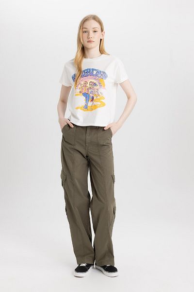 DeFacto Μπλουζάκι με κοντό μανίκι Rolling Stones Crew Neck - Κανονική εφαρμογή C3806ax24sm