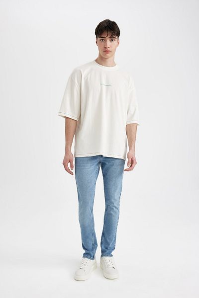 DeFacto Μπλουζάκι με κοντό μανίκι με λαιμόκοψη Loose Fit C2732ax24sm