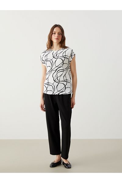 LC Waikiki Damen-T-Shirt mit Rundhalsausschnitt