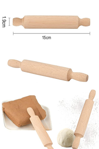 GLANCE Ahşap Merdane Seramik Hamuru Başlangıç Seti Mini Merdane