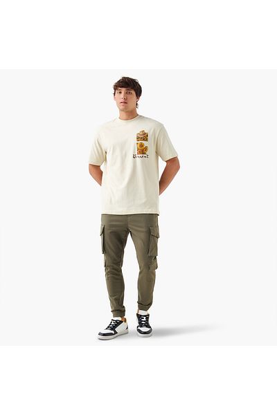 SP Characters Van Gogh Print T-shirt with Crew Neck and Short Sleeves