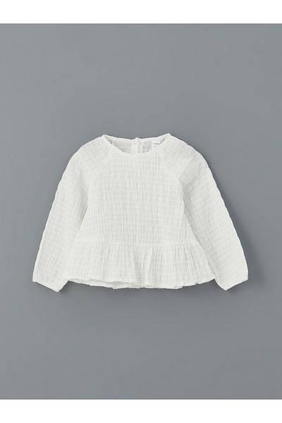 LC Waikiki Crew Neck Girl's Combed Cotton Blouse