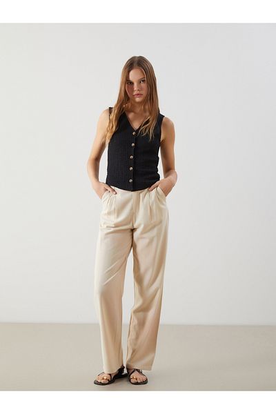 LC Waikiki Linen Blend Women's Pleated Pants