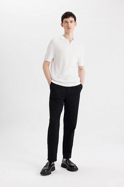 DeFacto Slim Fit Full Cut Kurzarm Basic Strickwaren und Polo T-Shirt C4917ax24sm